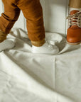 white leather oxfords, white laces, white sole. sizes 1-6