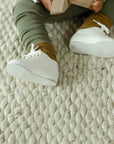 white leather oxfords, white laces, white sole. sizes 1-6