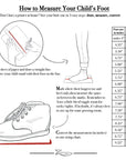 Zimmerman shoes sizing chart    Grab a sheet of paper and draw a straight line.  Then have your child stand with their foot on the line.  Mark where their longest toe and heel ends, then measure the space in between the marks. Remember to leave a little bit of wiggle room for socks/ tights.  If in doubt, it’s always best to size up for some growing room.  Convert the measurement (in inches) to our sizing chart. 