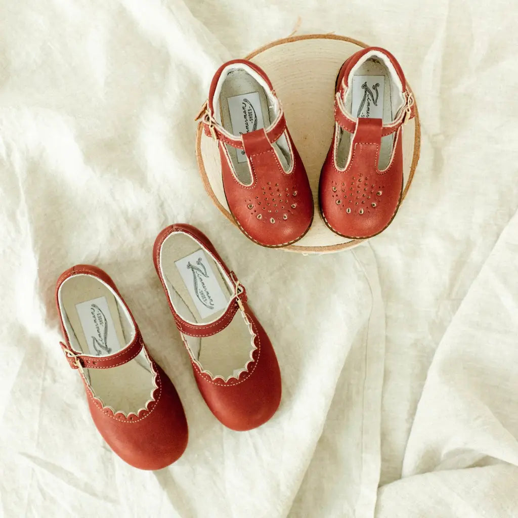 children&#39;s t-strap shoe in rust sizes 2-7