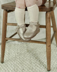 children's t-strap shoe in shiny beige sizes 2-7