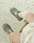 children's t-strap shoe in grey sizes 2-7