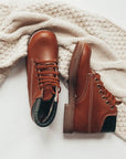 country tan leather boots, tan soles, tan laces