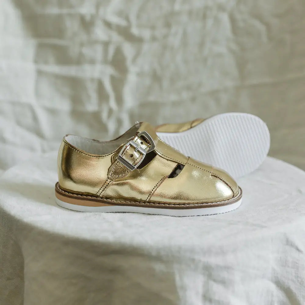 Lucy T - Strap - Gold Shoes
