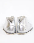 metallic silver leather boot for toddlers