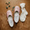 blush pink scalloped mary janes, palest pink glove leather