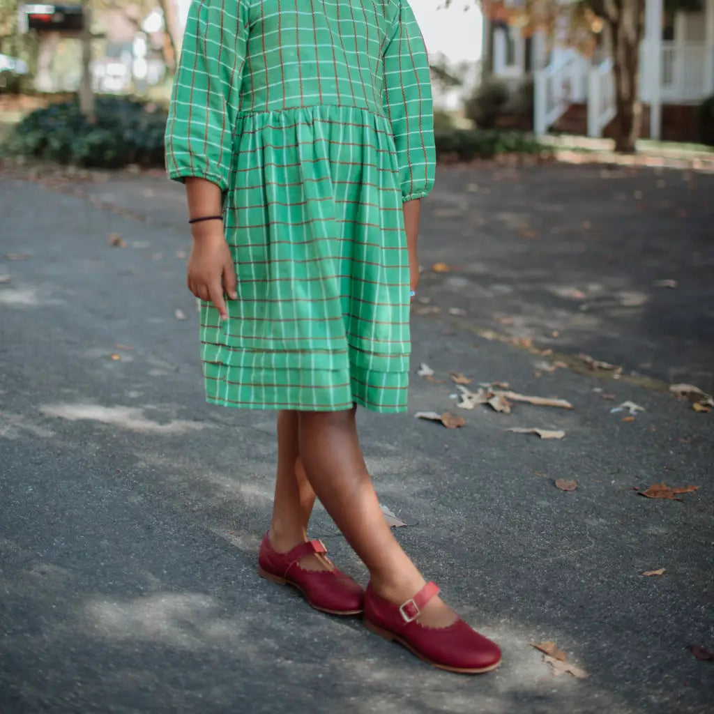 Scalloped Mary Jane - Burgundy jane’s