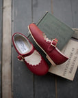 Scalloped Mary Jane - Burgundy jane’s