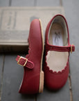 Scalloped Mary Jane - Burgundy jane’s