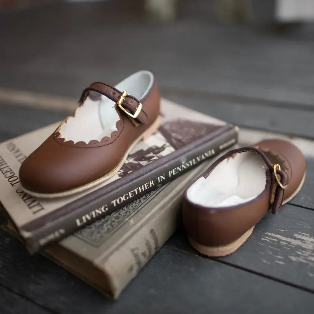 Scalloped Mary Jane - Dark Brown