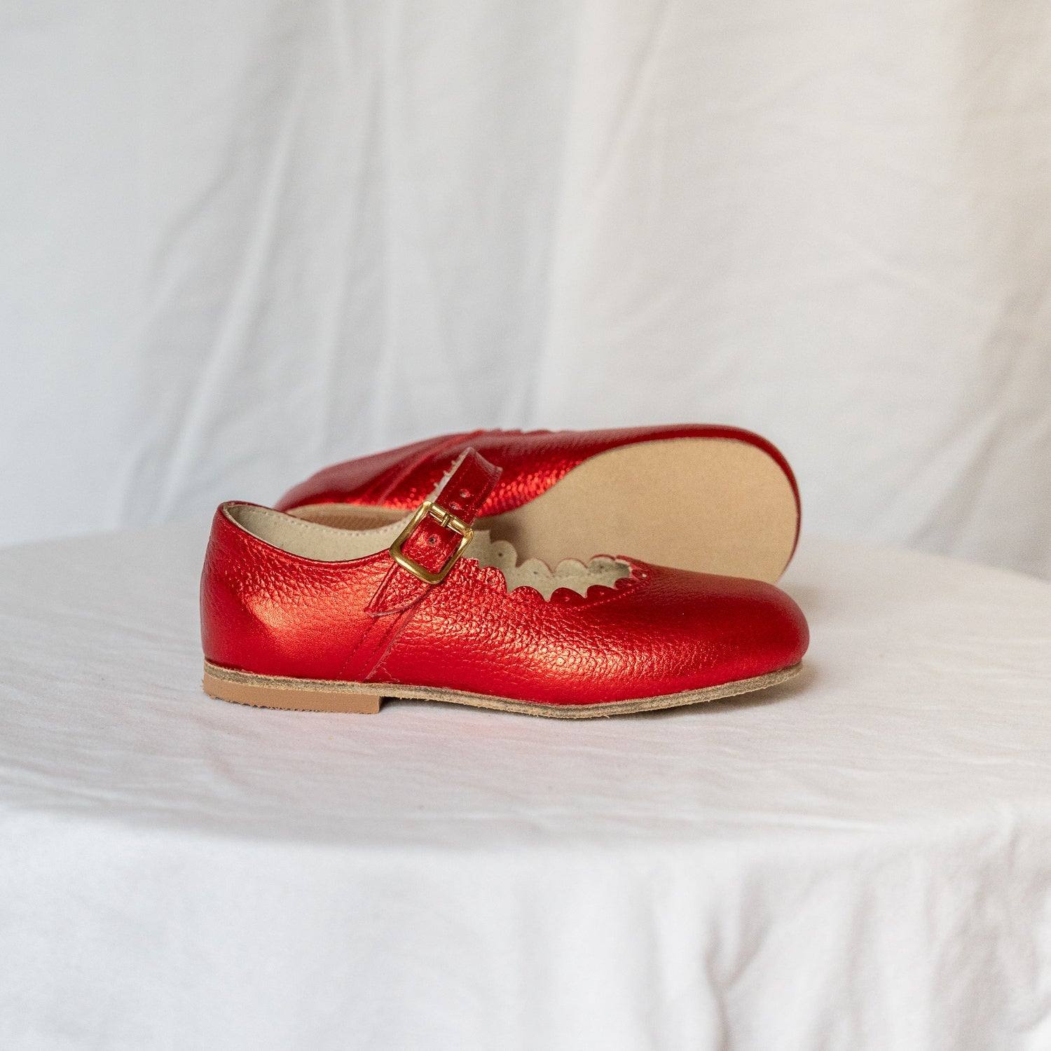 Scalloped Mary Jane - Red Metallic - mary jane’s