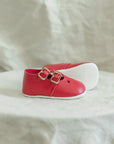 Soft Soled Double T - Strap - Red