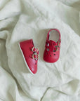 Soft Soled Double T - Strap - Red