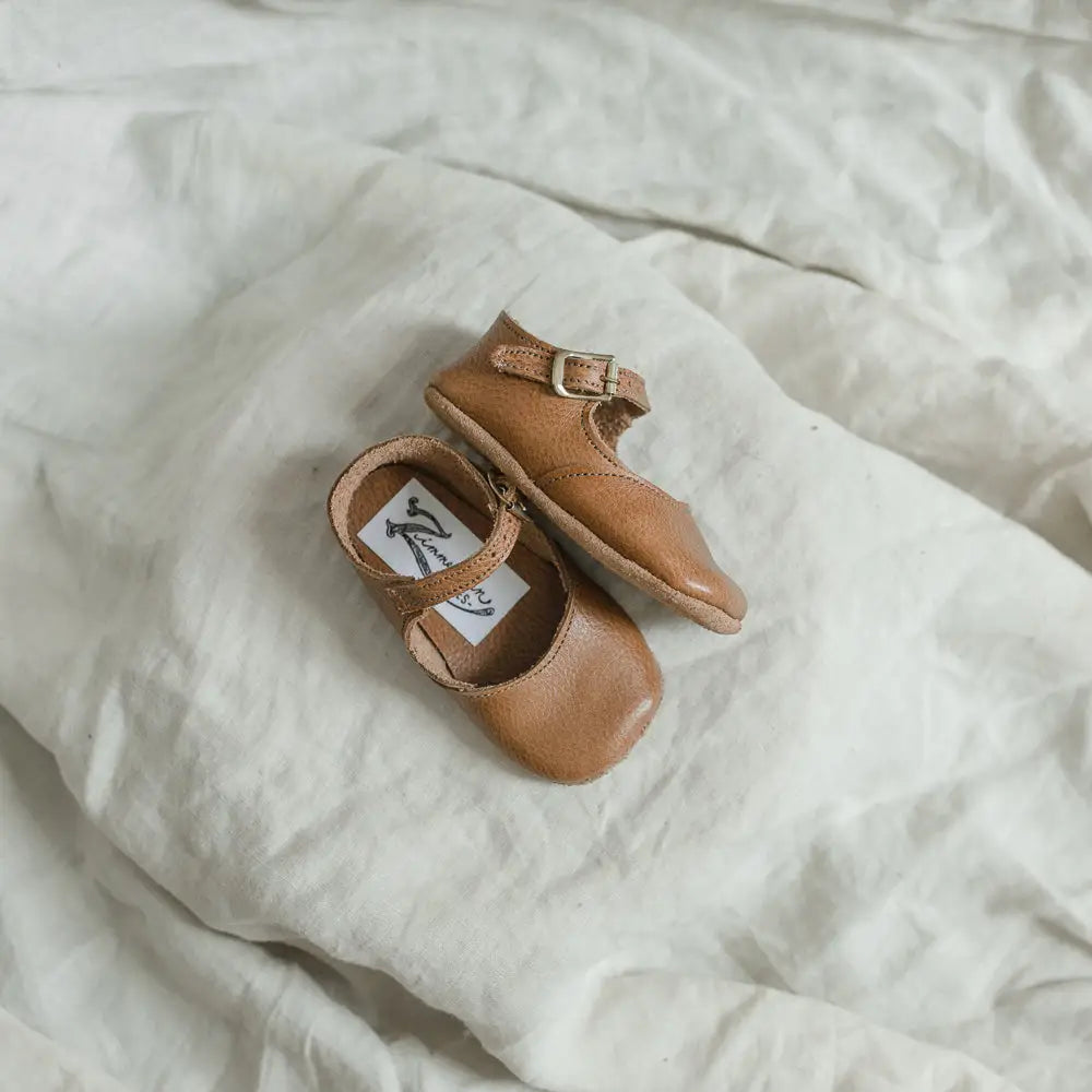Soft Soled Mary Jane - Cognac Shoes