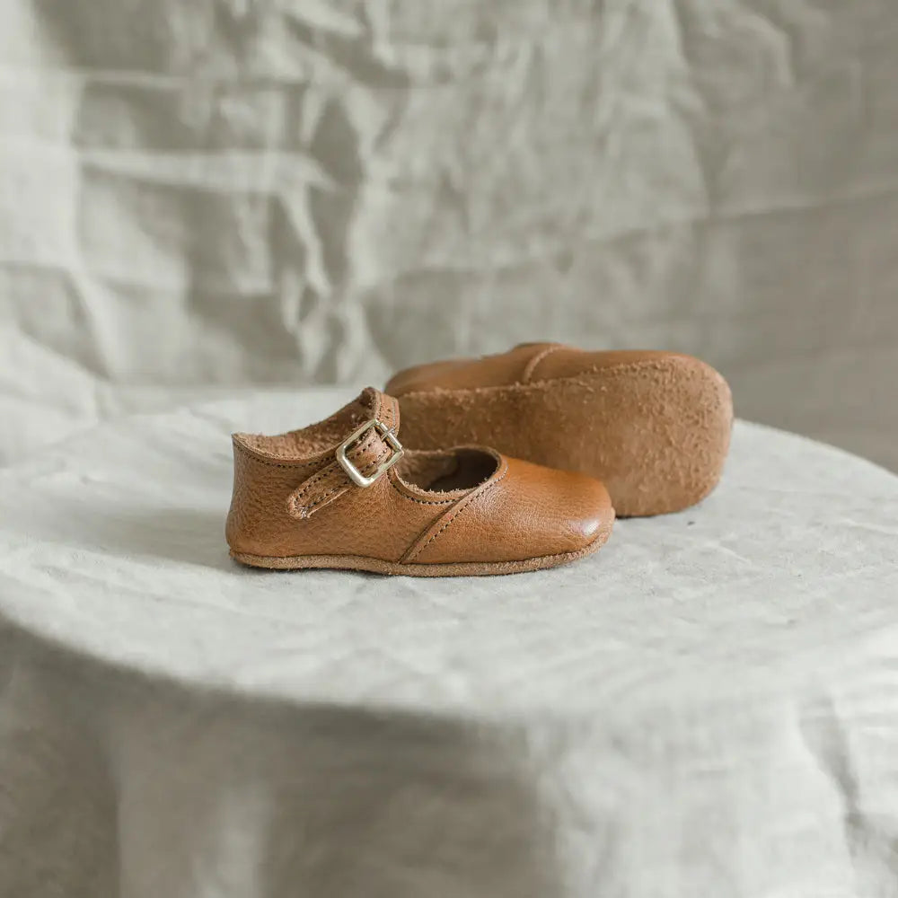 Soft Soled Mary Jane - Cognac Shoes