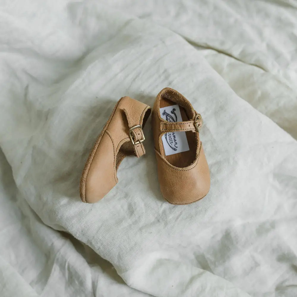 Soft Soled Mary Jane - Tan Shoes