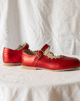 Scalloped Mary Jane - Red Metallic